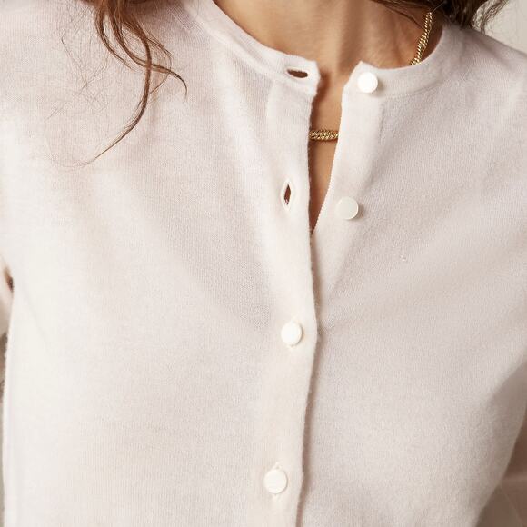 J. Crew Women's Featherweight Cashmere Cardigan Sweater Snow Size Small NWOT - Picture 3 of 12